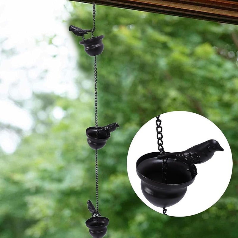 سلسلة مطر حديدية بتشكيل طائر لتصريف المزراب وزينة الحديقة - Image 2